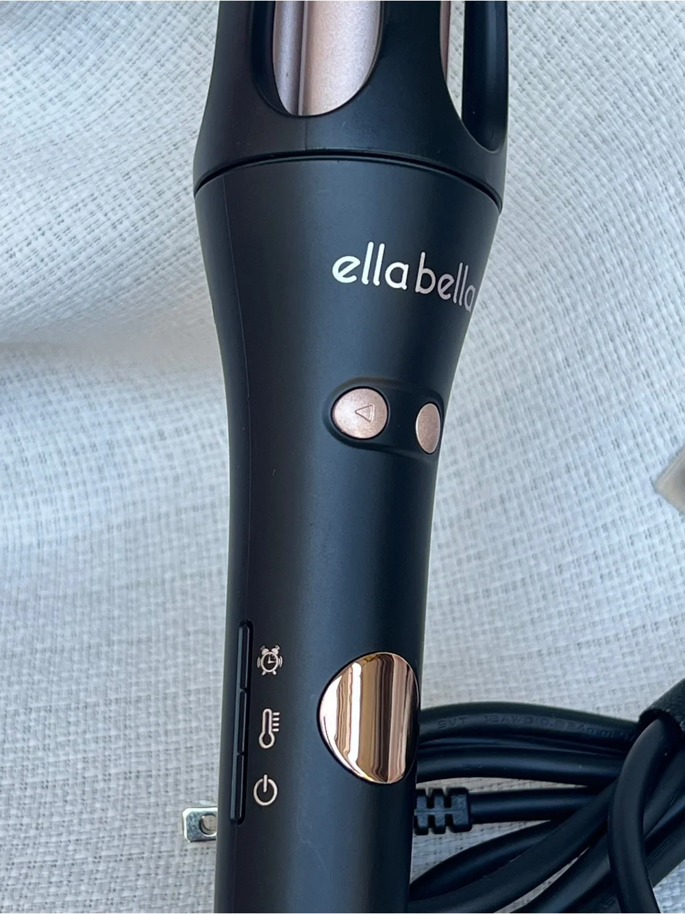 Ella Bella Curling Wand in Black with Rose Gold Accents